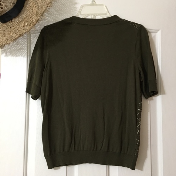 NWOT Talbots Olive Green top MP - Picture 3 of 3